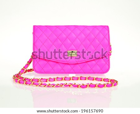 Luxury pink women bag isolated over white