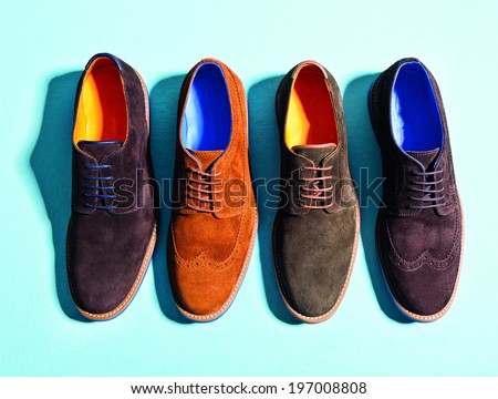 men suede shoes isolated background