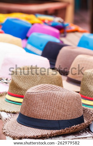 Travel hat at the street fashion market-2