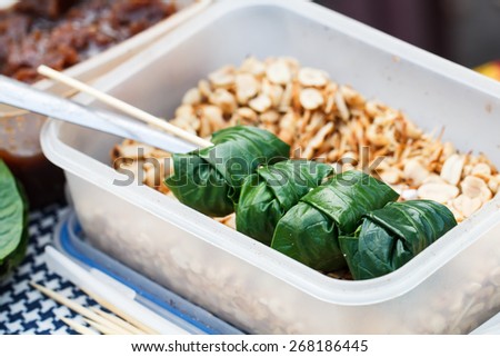 Food wrapped in leaves or Miang Kham sold as local market, Thailand-4