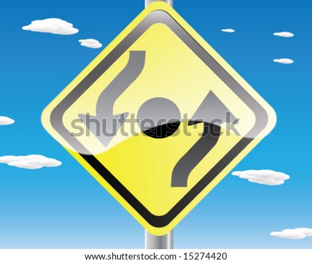 Roundabout Road Sign. Round About Traffic Sign
