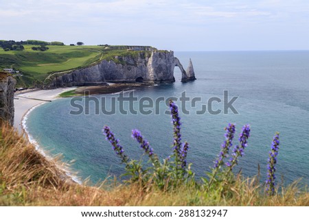 Beautiful sea landscape. France. Normandy, Etretat.
