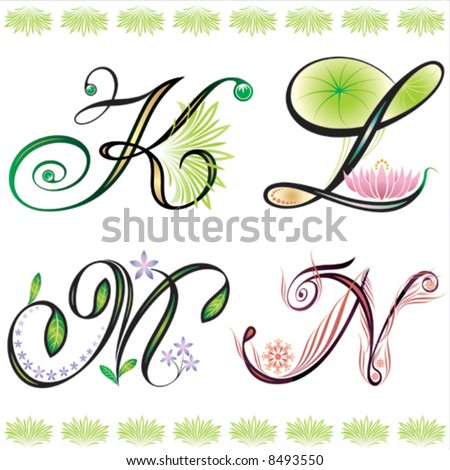 Logo Design  Alphabets on Alphabets Elements Design   Series K To N Stock Vector 8493550