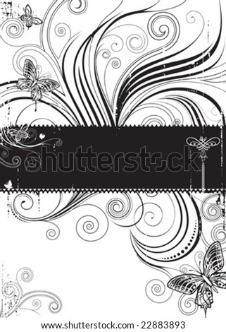 black and white floral pattern name. stock vector : Black and white
