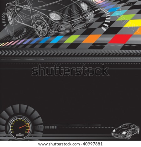 stock vector Car racing design in black Vector layered