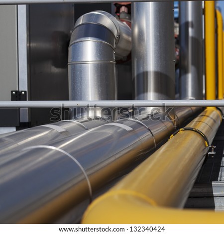 Heating system Pipelines.  Square format picture
