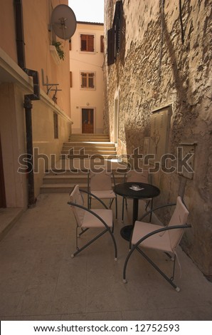 Back street in Pula, Croatia, Istria region