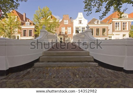 Pedestrian bridge in venetian style, Delft, Netherlands