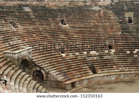 Roman arena seating in Verona, Italy