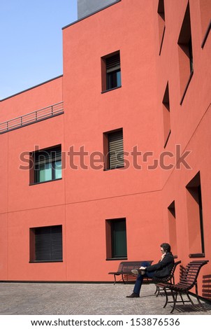 MILAN - MARCH 23: Exterior of a office building in Milan office park on March 23, 2012.