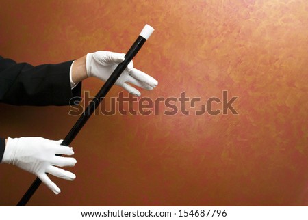 Magician performing with wand