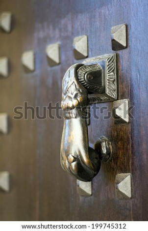 Old door knocker of a French mansion