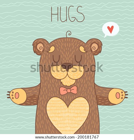 Card with Cute Bear Card with Cute Bear