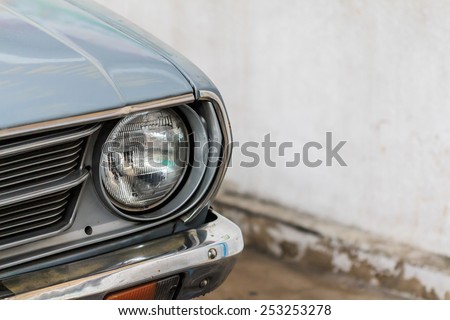 Headlight of old car