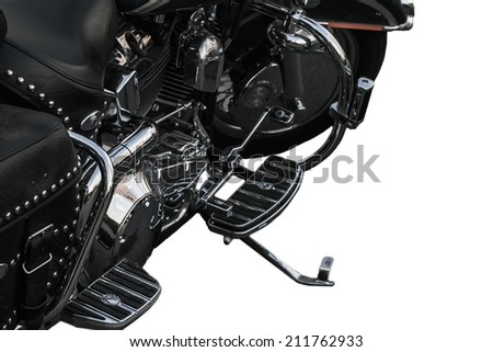 Black bike, side view. Isolated on white