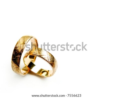 stock photo ring gold golden married wedding isolated border