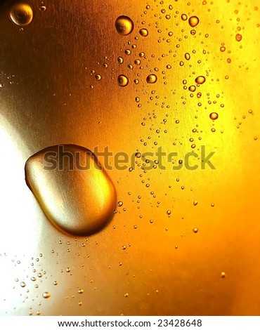Gold water drops