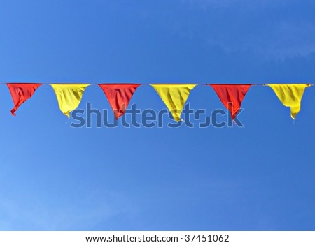 Triangular flags on string