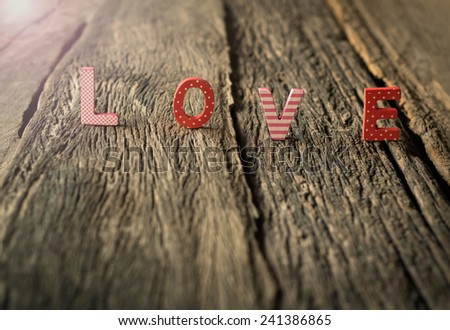 Word Love with Heart shaped, Valentine\'s Day background