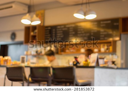 Coffee shop blur background.