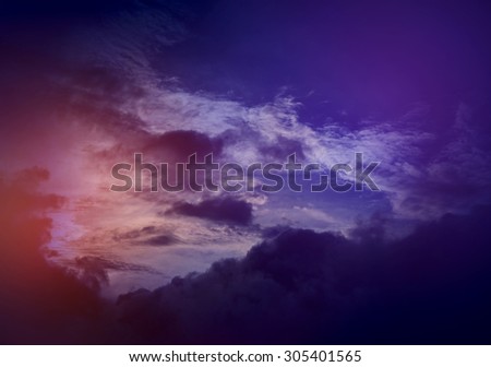 night sky with cloud,purple background.