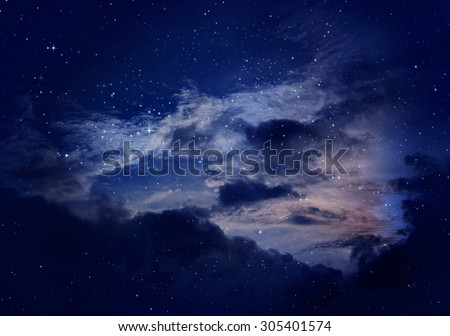 night sky with cloud,purple background.