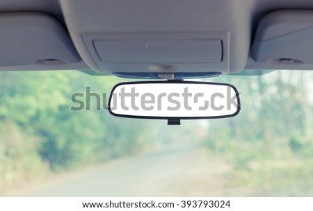 Car rear view mirror with clipping path