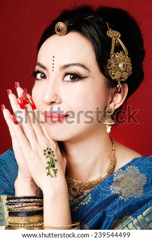 Studio portrait of Indian beauty
