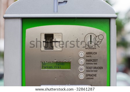 Part of parking ticket machine in Germany