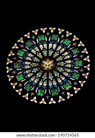 rose stained glass church window round Cathedral
