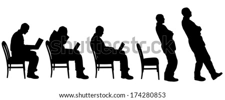 vector Silhouettes of businesspeople on a white background