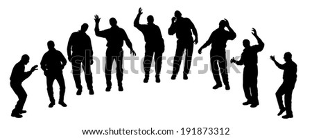 silhouette of old people on a white background.