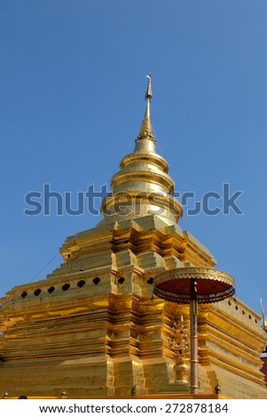 PAGODA\
Golden pagoda, Buddhist temple in the north Thailand
