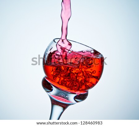 Pink drink poured into cordial glass/Pink Drink