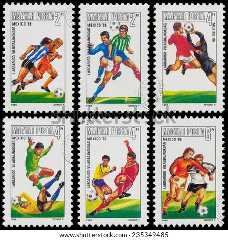 HUNGARY - CIRCA 1986: Set of stamps printed in Hungary from the 