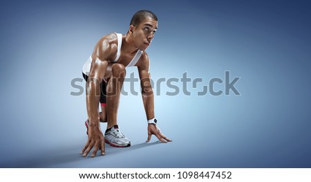 Sport. Isolated Athlete runner. Silhouette. Start