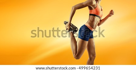 Sport backgrounds. Close up image of fitness female