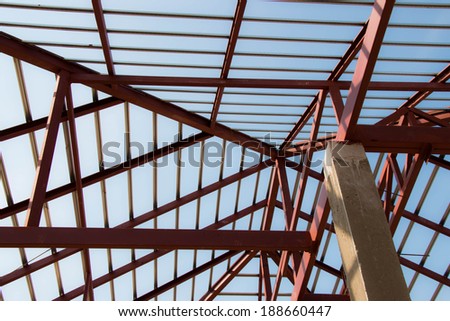 Roof steel background new house construction
