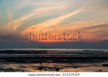 Sun and sky over andaman sea,Thailand
