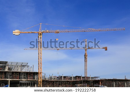 Building and crane, facility construction.
