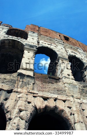The Colosseum or Coliseum, originally the Flavian Amphitheatre (Latin: Amphitheatrum Flavium, Italian Colosseo), is an elliptical amphitheatre in the centre of the city of Rome, Italy