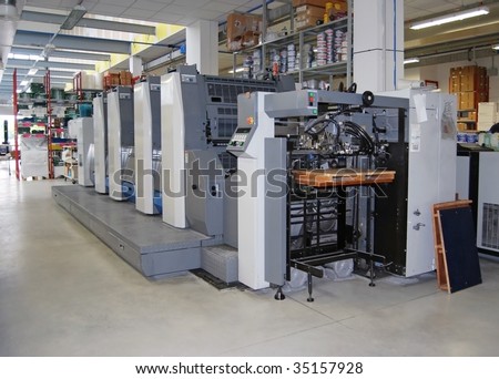 Offset press. Is a printing machine designed to produce fine quality reproductions.