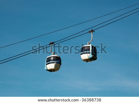 Cable supporting a gondola of an aerial tramway. Cermis is a mountain of the Lagorai group in eastern Trentino, in the comune of Cavalese.