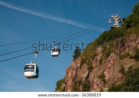 Cable supporting a gondola of an aerial tramway. Cermis is a mountain of the Lagorai group in eastern Trentino, in the comune of Cavalese.