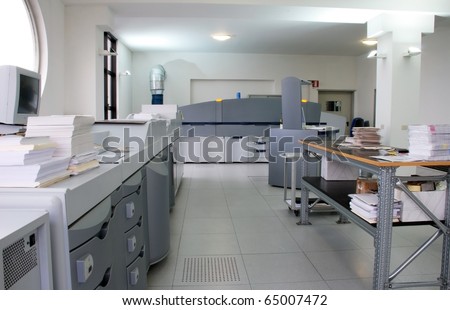 Digital press printing in printshop. Digital press printing is the reproduction of digital images on a physical surface.