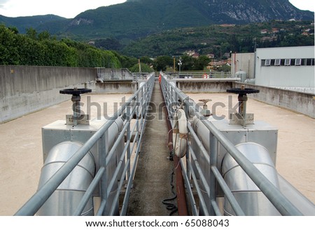 Paper and pulp mill - Details of the installation for water purification in a paper factory.