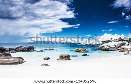 Paradise beach landscape, peaceful relaxing seaview, stunnig nature scene, Nature Reserve near Cape Town, Western Cape, South Africa