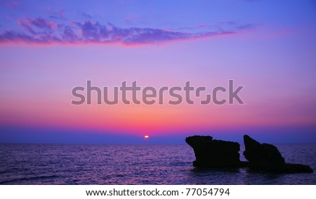 purple sunset beaches. purple sunset on the each