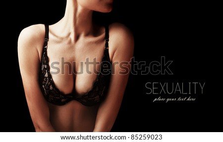Beautiful sexy female body, healthy breast, beauty and health care concept