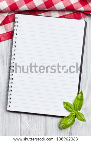Blank Recipe Book On Kitchen Table